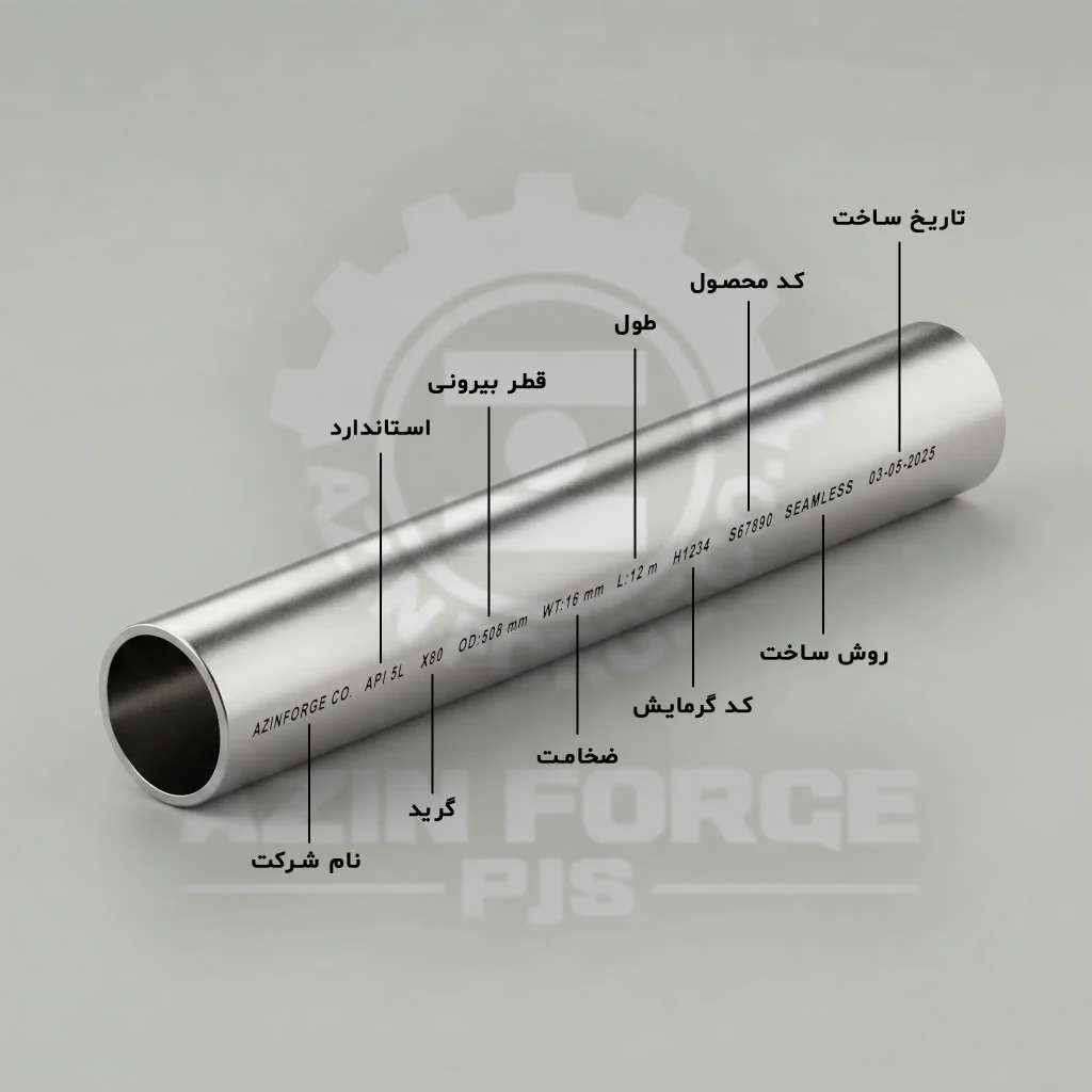 حکاکی روی لوله بدون درز - Seamless Pipe Marking