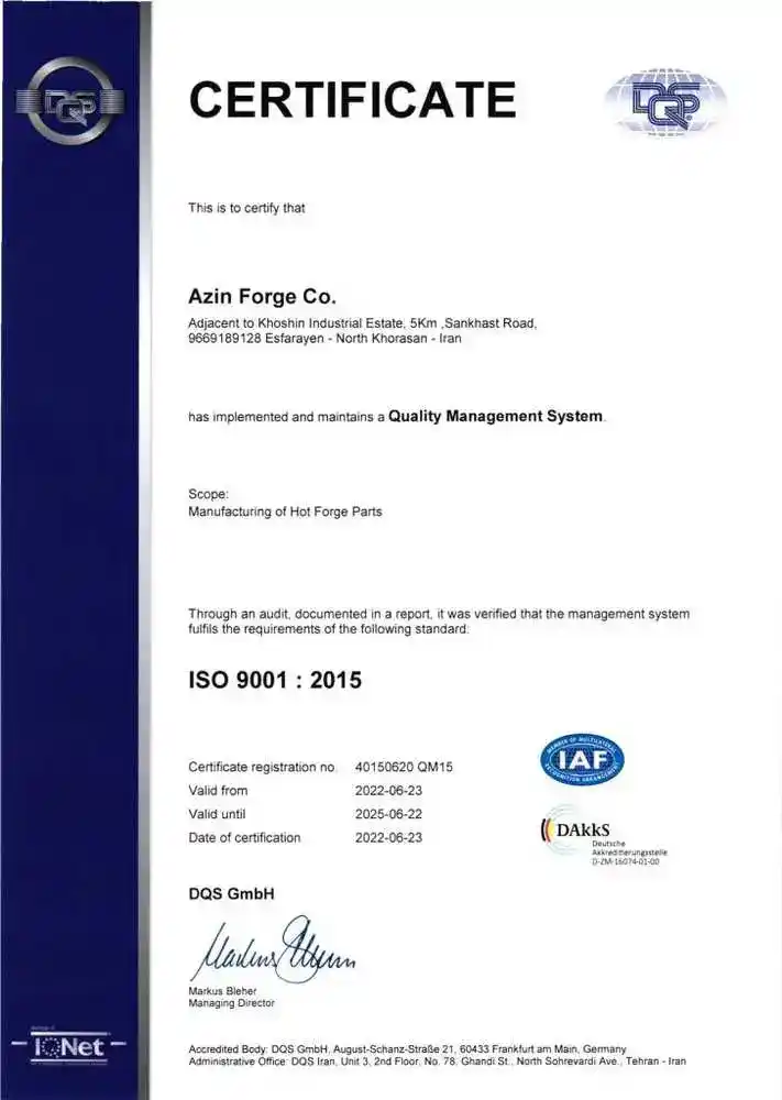 گواهی نامه ISO9001-2015